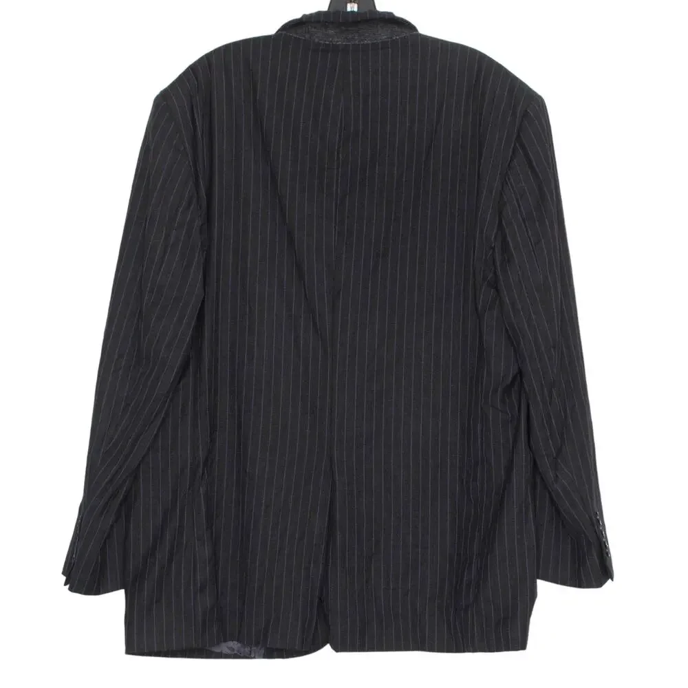 Brooks Brothers Mens Suit Jacket Wool Two Button Stripe Black Purple Size 46R GJ